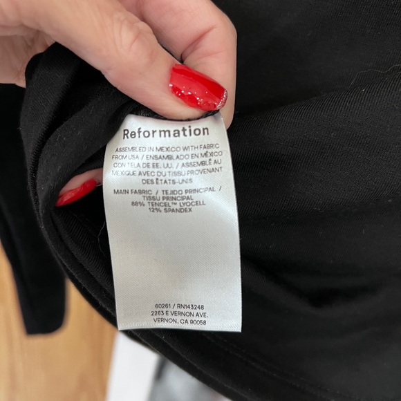 Reformation Black Long Sleeve Top - Picture 6 of 6